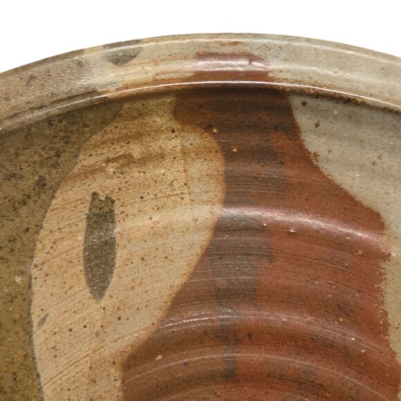 Stoneware Pottery Wall Art Plate Abstract Design Signed Handmade Neutral Tones - Picture 7 of 16